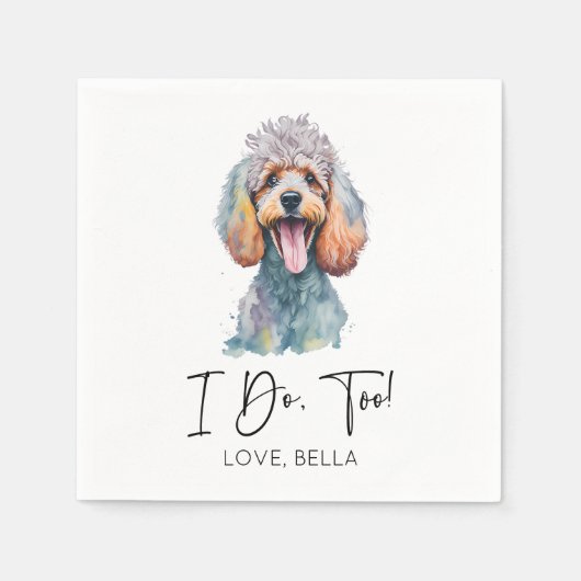 私もだ！プードルドッグ結婚ペット スタンダードカクテルナプキン (正面)