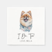 私もだ！ポメラニア犬ドッグ結婚ペット スタンダードカクテルナプキン (正面)