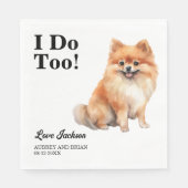 私もだ！ポメラニア犬結婚犬のペット スタンダードランチョンナプキン (正面)