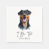私もだ！ロットワイラードッグ結婚ペット スタンダードカクテルナプキン (正面)