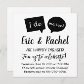 私もだ！婚約パーティ招待 招待状 (正面/裏面)