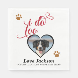 私もだ！結婚のナプキンと犬の写真 スタンダードランチョンナプキン