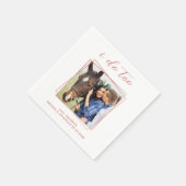 私もエレガントバラ金ゴールドフォトペット結婚の スタンダードカクテルナプキン (角)