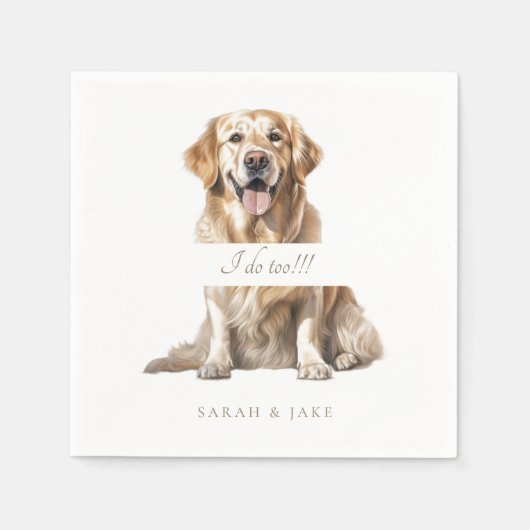 私もオリジナルペットのウェディングナプキンを作成します スタンダードカクテルナプキン (正面)