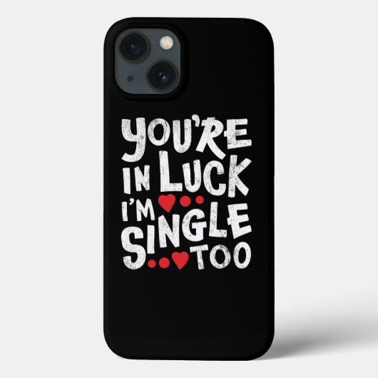 私もシングルでラッキーですね | ネット恋愛 Case-Mate iPhoneケース (裏面)