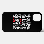 私もシングルでラッキーですね | ネット恋愛 Case-Mate iPhoneケース (裏面 (横))
