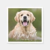 私もシンプルモダンカスタムPhoto Dog 結婚's スタンダードカクテルナプキン (正面)