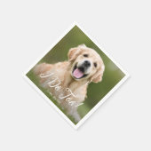 私もシンプルモダンカスタムPhoto Dog 結婚's スタンダードカクテルナプキン (角)
