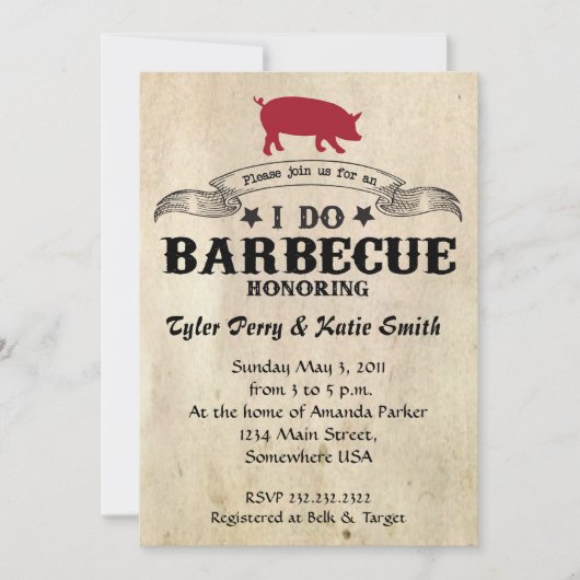 私もバーベキュー 招待状 (正面)