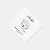 私もパーソナライズされたスケッチ犬のペット名結婚の スタンダードカクテルナプキン (角)