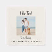 私もフォトドッグカスタムペットの結婚 スタンダードカクテルナプキン (正面)