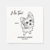 私もヨークシャーのテリア犬のペットの名前結婚の スタンダードカクテルナプキン (正面)