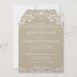 私もヴィンテージモダンタイポグラフィ招待状 招待状