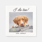 私も写真シンプル可愛いおもしろい犬ペットズ結婚する スタンダードカクテルナプキン (正面)