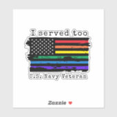 "私も務めた" LGBTQ – 海軍退役軍人 シール (シート)