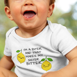 私も噛むよ - 2つのレモン ベビーボディスーツ