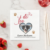 私も大好き！あなたの愛犬の写真入り結婚式用ナプキン
