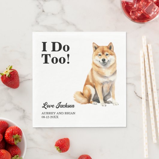 私も好き！柴犬のウェディングペット スタンダードランチョンナプキン (インサイチュ)