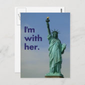 私も彼女と一緒だ。 自由の女神 ポストカード (正面/裏面)