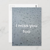 私も恋しく思、窓の雨の背景に水滴 ポストカード (正面/裏面)