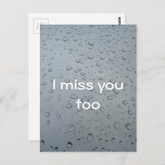 私も恋しく思、窓の雨の背景に水滴 ポストカード (正面/裏面)