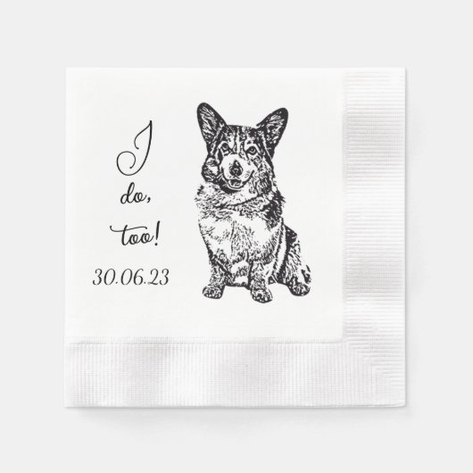 私も犬のカクテルカスタムナプキンペットナプキン 縁ありカクテルナプキン (正面)