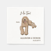 私も犬のポートレートゴールデンドー結婚ルの スタンダードカクテルナプキン (正面)