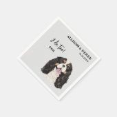 私も犬カスタムのポートレートスパニエル犬結婚 スタンダードカクテルナプキン (角)