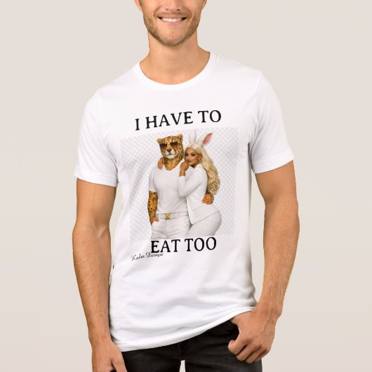 私も食べなきゃ トライブレンドTシャツ (正面)