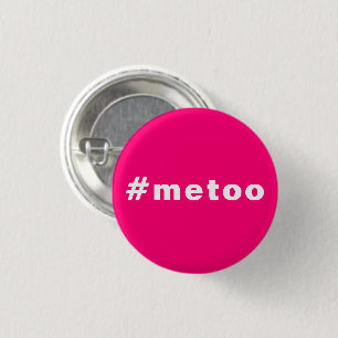 私も、#metoo、プライドピンクマゼンタ明るい赤紫色白 缶バッジ