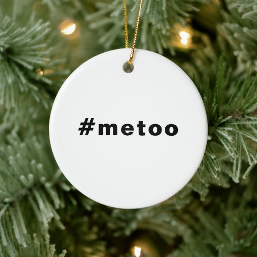 私も、#metoo、プライド白黒 セラミックオーナメント (ツリー)
