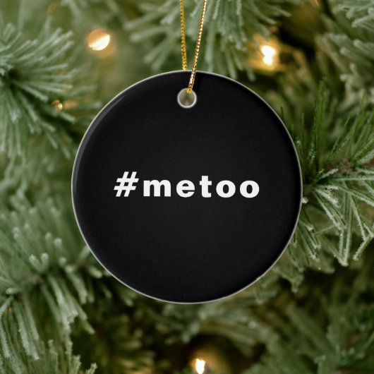 私も、#metoo、プライド白黒 セラミックオーナメント (ツリー)