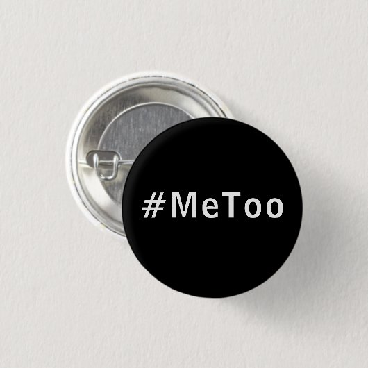 私も、#metoo、白黒プライドボタンのピン 缶バッジ (正面&裏面)