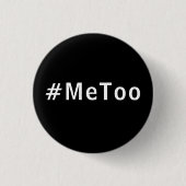 私も、#metoo、白黒プライドボタンのピン 缶バッジ (正面)
