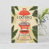 私もBBQ カップルシャワー ガーデン ヤード 葉 招待状 (スタンド正面)