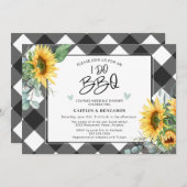 私もBBQ ヒマワリ カップル ブライダルシャワー 招待状 (正面/裏面)