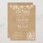 私もBBQ メイソンジャー ストリングライト ラスティックエンゲージメント 招待状 (正面/裏面)