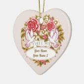 私をあなたに捧げる - オーダーメイドの結婚式用オーナメント セラミックオーナメント (左)