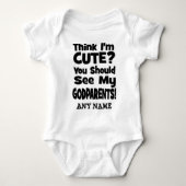 私をありますかわいいですが考えて下さいか。 代父母 ベビーボディスーツ (正面)