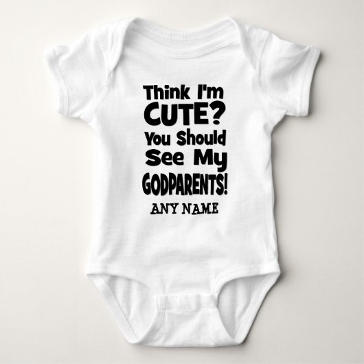 私をありますかわいいですが考えて下さいか。 代父母 ベビーボディスーツ (正面)