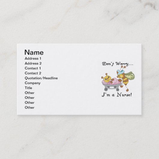 私をありますナースのTシャツおよびギフトが心配しないで下さい 名刺 (正面)