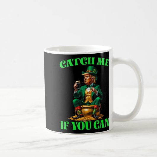 私をおもしろい捕もしまえるLeprechaun St Patr コーヒーマグカップ (右)