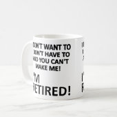 私をおもしろマグカップにできない退職した コーヒーマグカップ (正面左)
