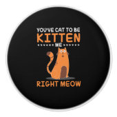 私をからかうために得られるしゃれの子ネコの猫好きペットギフト セラミックノブ (正面)