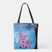 私をかわいくない象猫の桜の芸術忘れて下さい トートバッグ (裏面)