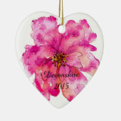 私をかわいらしいピンクのクリスマス絵を描いて下さい セラミックオーナメント (右)