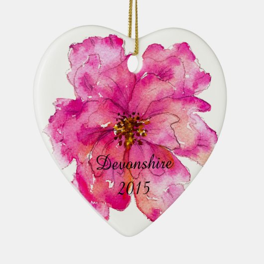 私をかわいらしいピンクのクリスマス絵を描いて下さい セラミックオーナメント (右)