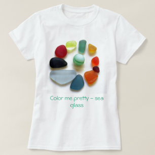私をかわいらしい-ガラス海着色して下さい Tシャツ