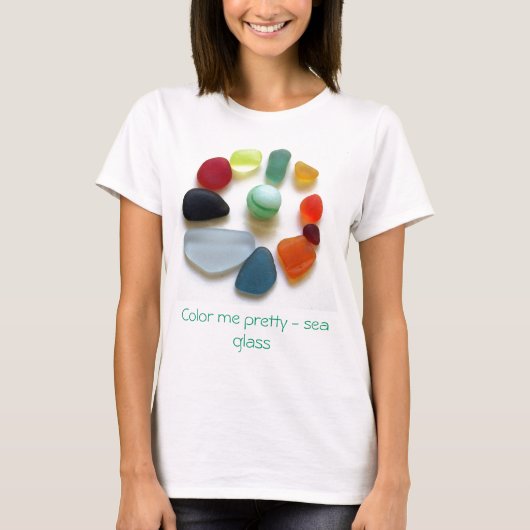 私をかわいらしい-ガラス海着色して下さい Tシャツ (正面)