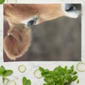 私をですジャージーかわいらしい牛考えません キッチンタオル (折り畳み)